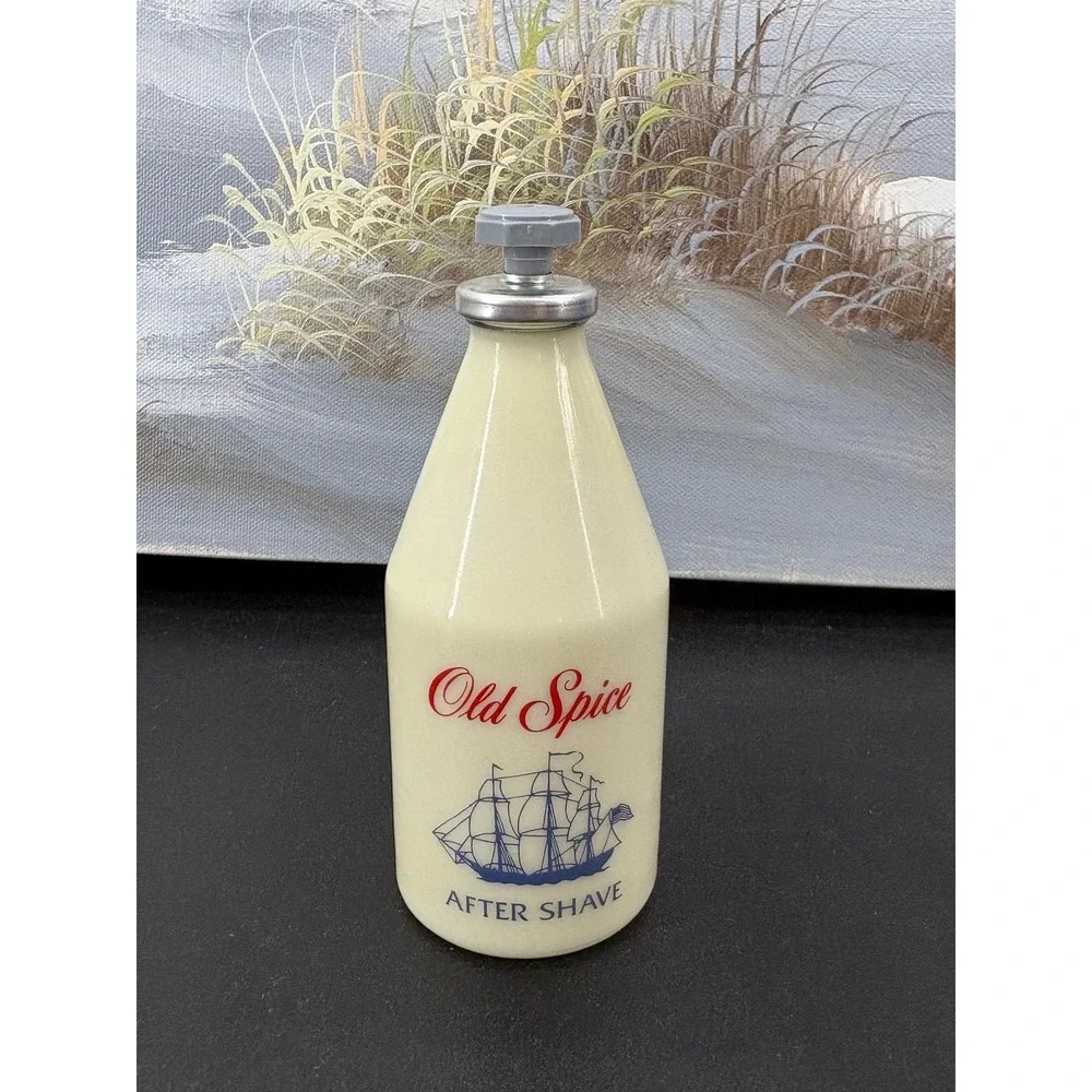 Vintage Old Spice After Shave Glass Bottle 2.5 oz Star Cap Full 2-1/2 fl oz